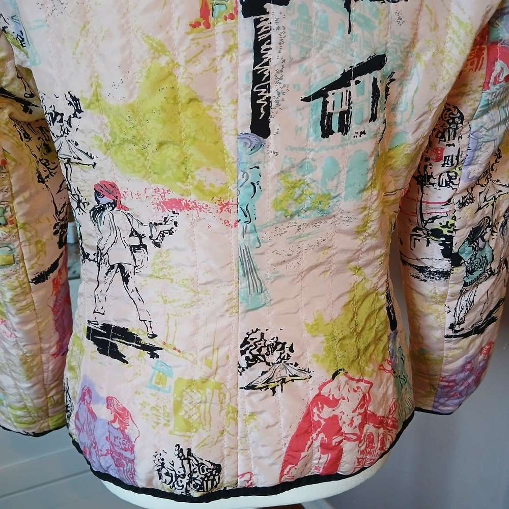 Vintage 100% Silk Womens Jacket Pink Silk Club Petite Size PS - Picture 6 of 11